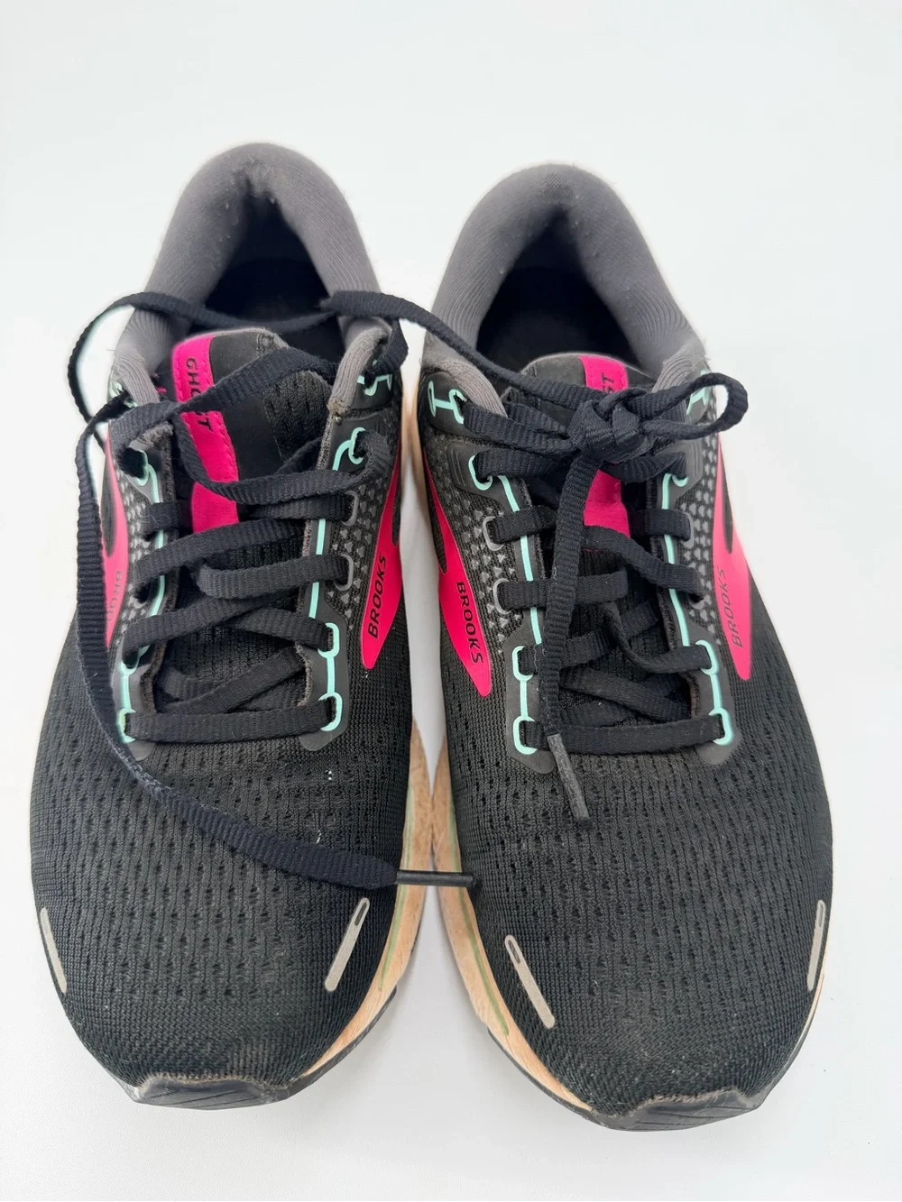 Brooks Black Shoes with Pink & Teal Accent
